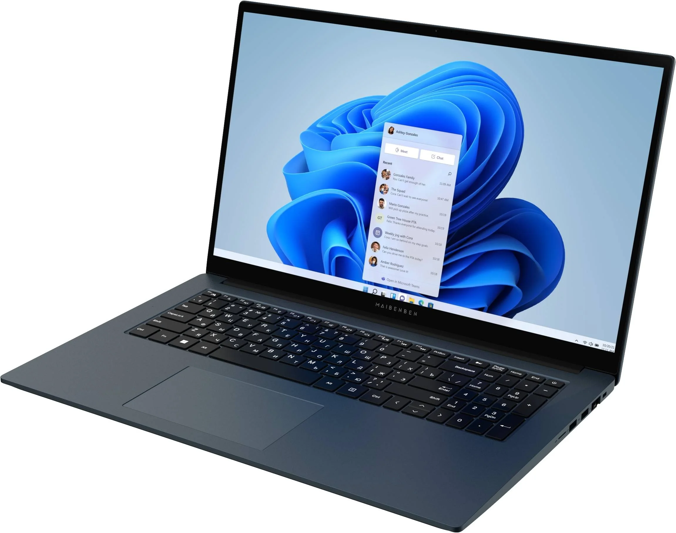Ноутбук Maibenben M17A-R574UM 17.3" FHD IPS 144Hz, AMD R5-7430U,16Gb,256Gb + 256Gb SSD,Linux, синий