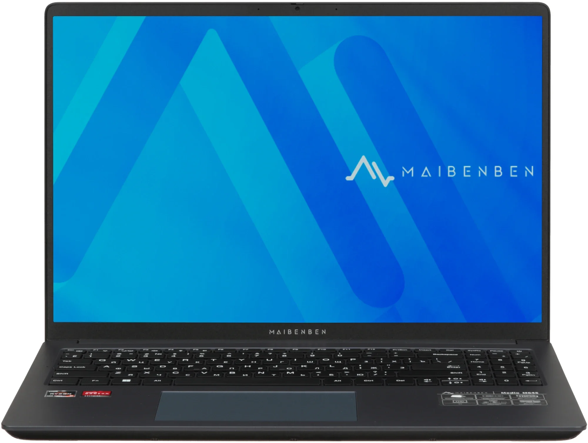 Ноутбук Maibenben M645 16" WUXGA IPS, AMD R5-4600H, 8Gb, 256Gb + 256Gb SSD, Linux, синий