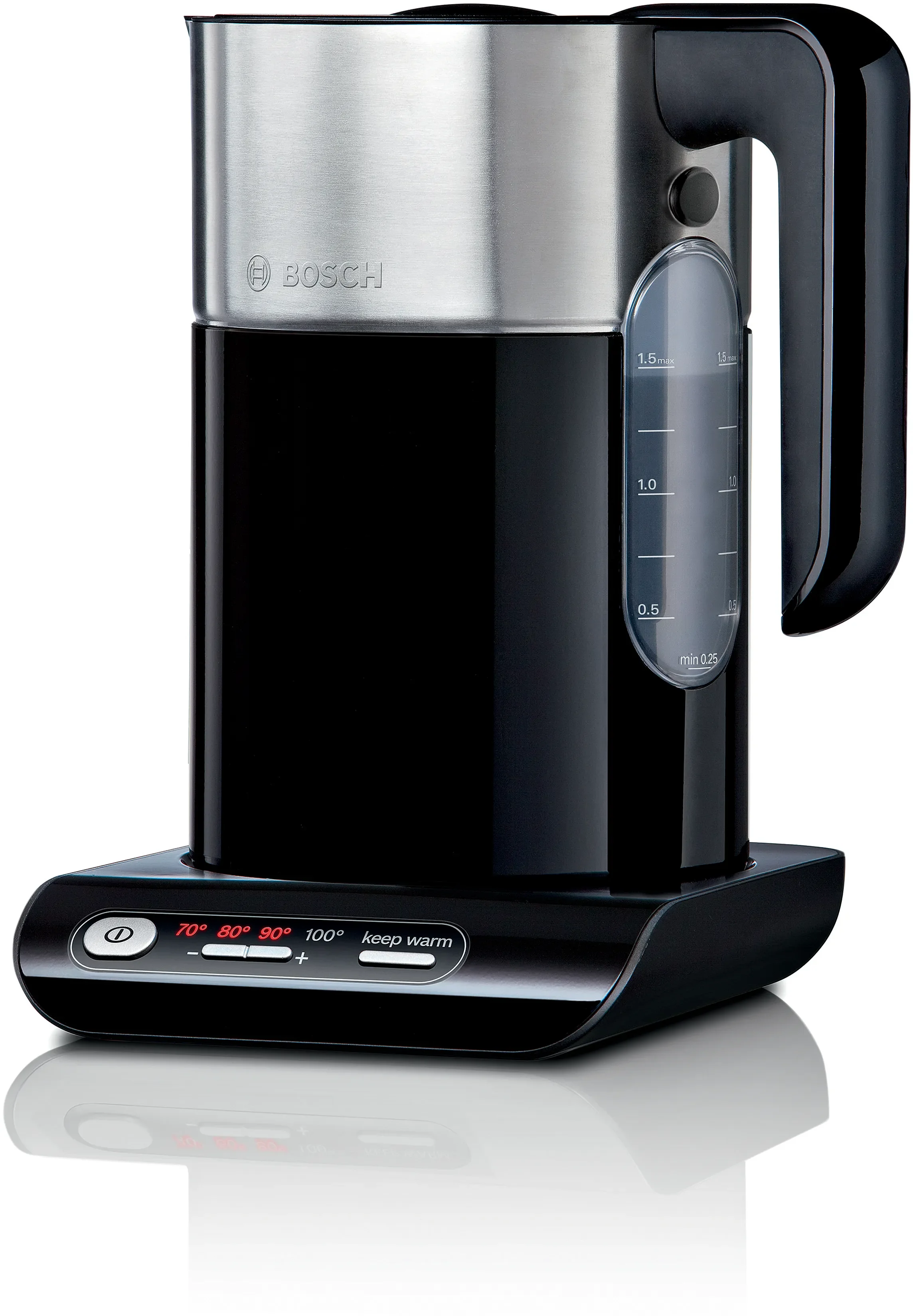 Эл,чайник Bosch TWK8613P, черный (2400 Вт,1,5 л,пластик-нержавейка)