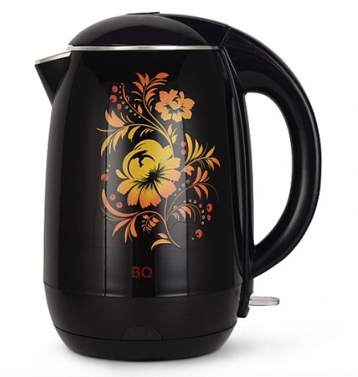 Эл,чайник BQ KT1702P Черный-Цветы (2200 Вт, 1,8 л)
