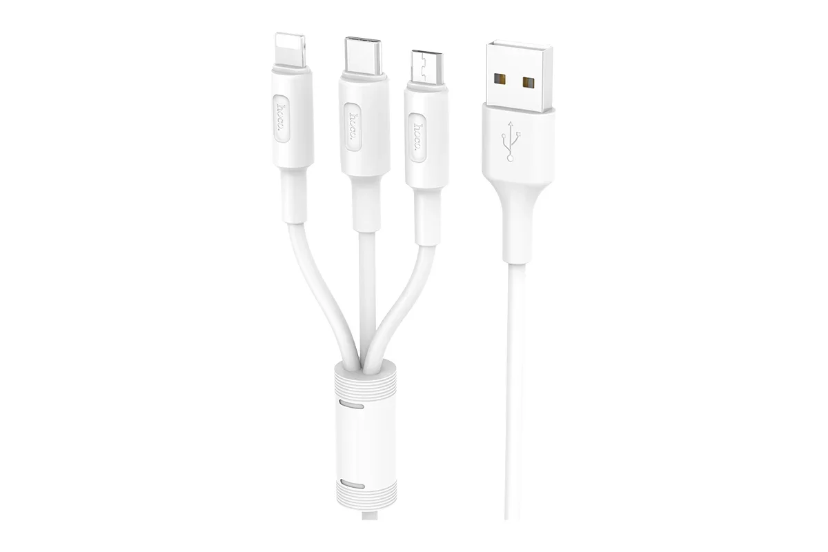 Кабели USB HOCO X25 Lightning+MicroUSB+Type-C