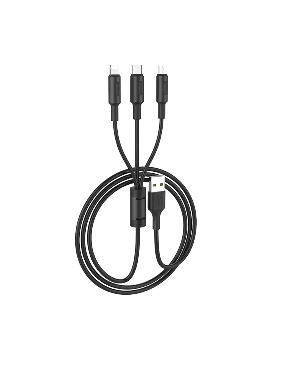 Кабели USB HOCO X25 Lightning+MicroUSB+Type-C