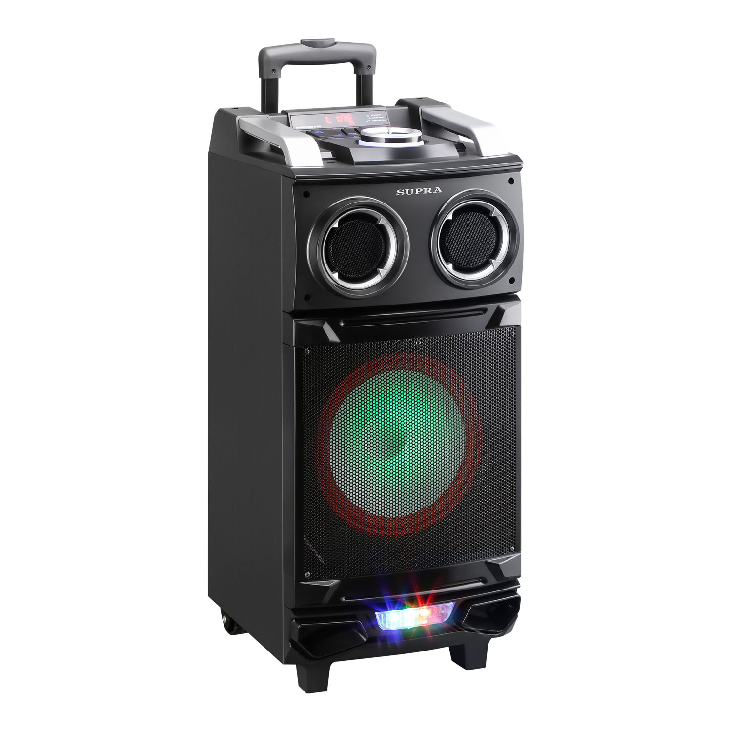 Мидисистемы SUPRA SMB-880, 140 Вт, аккум.4,5 Ач Подсветка Bluetooth, 10м USB SD 80x36x36