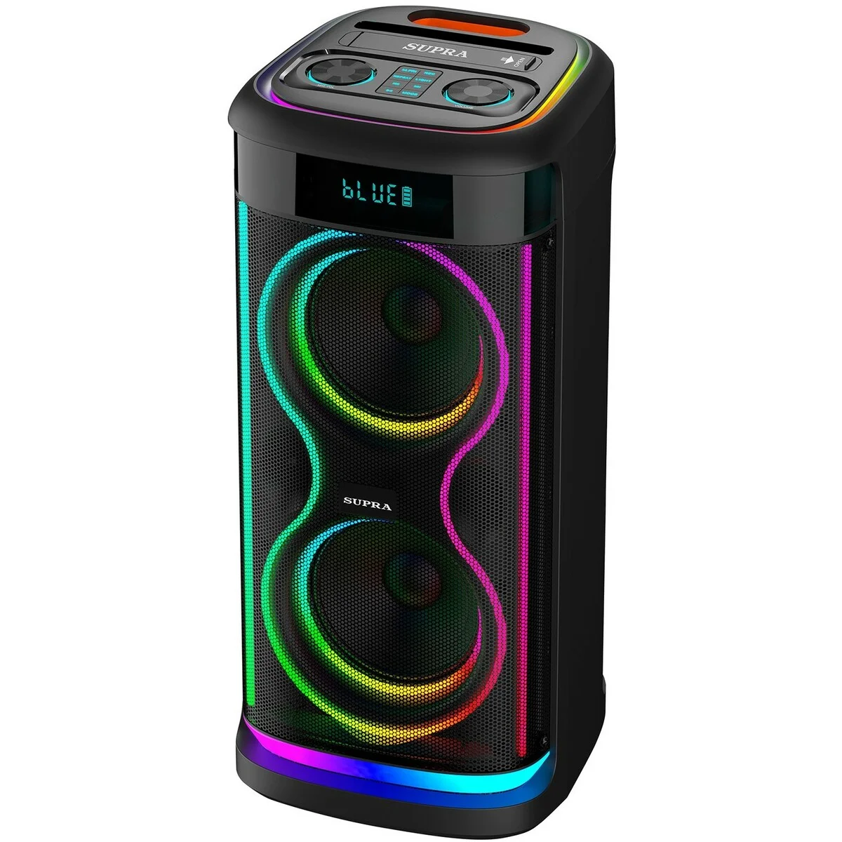 Мидисистемы SUPRA SMB-890, 800 Вт, акб 12 В, 7000 мАч USB разъем FM MP3 320х335х720мм