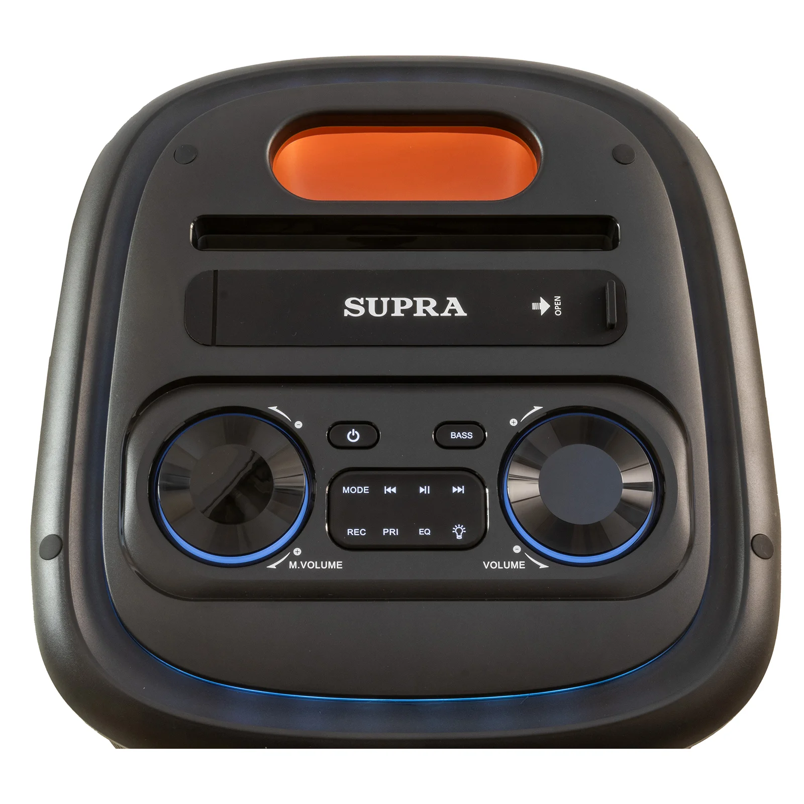 Мидисистемы SUPRA SMB-890, 800 Вт, акб 12 В, 7000 мАч USB разъем FM MP3 320х335х720мм