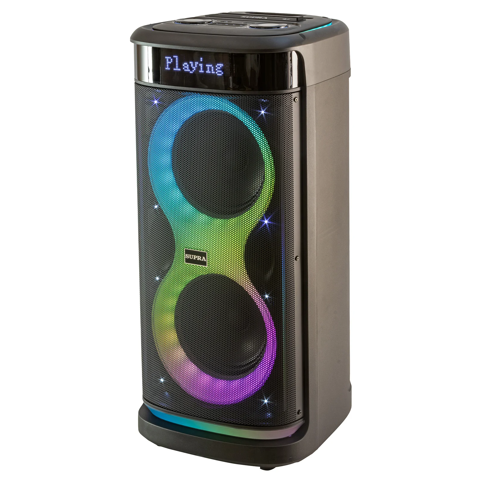 Мидисистемы SUPRA SMB-890, 800 Вт, акб 12 В, 7000 мАч USB разъем FM MP3 320х335х720мм