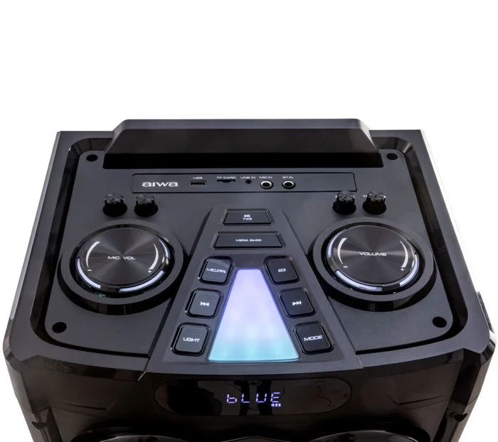 Портативная аудиосистема AIWA CAS-1031, мощн.100Вт, динамик – 10”x3, твитер 3”x2, TWS, 12В/7000мАч