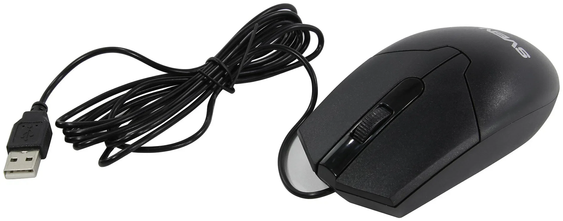SVEN Мышь проводная RX-30 USB чёрная (2+1кл. 1000DPI,  каб. 2м., кор)