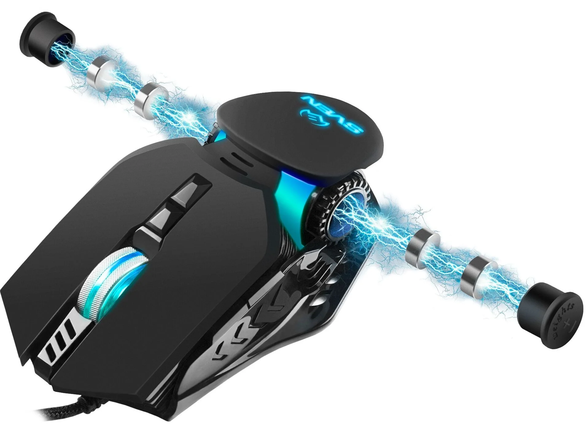 SVEN Мышь проводная игровая RX-G815 (6+1кл. 500-8000 DPI, ПО, SoftTouch, RGB-подсветка, игров. упак)