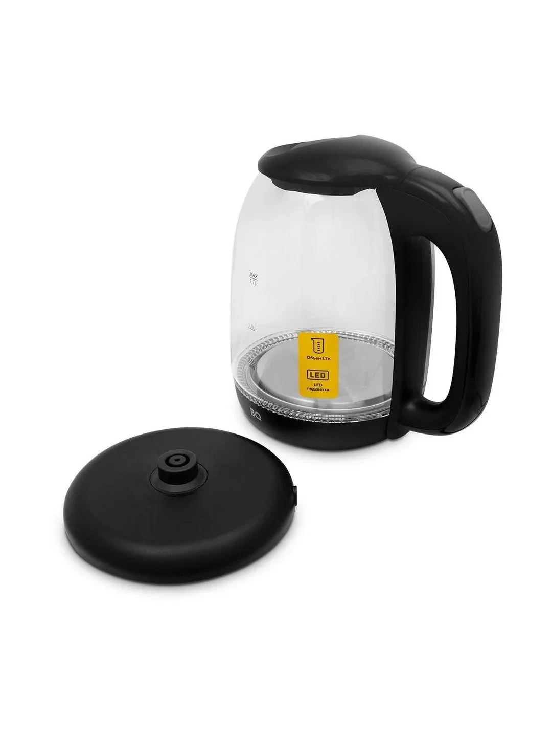 Эл,чайник BQ KT1830G Черный 2200Вт, 1,7л, стекло