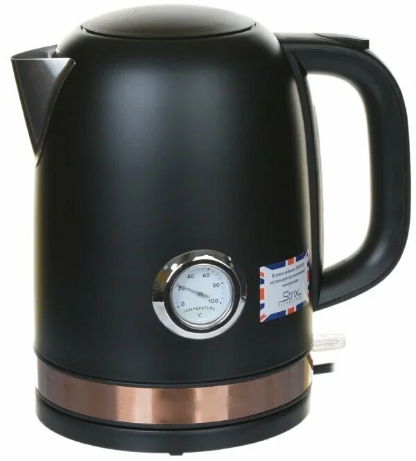 Эл,чайник BRAYER BR1005 BK. 2150Вт.1,7 л, STRIX, сталь окраш, термометр, черн.