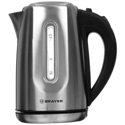 Эл,чайник BRAYER BR1014, 2200 Вт, 1,7 л, нержав.сталь, индикат. уровн. воды, автоотключ