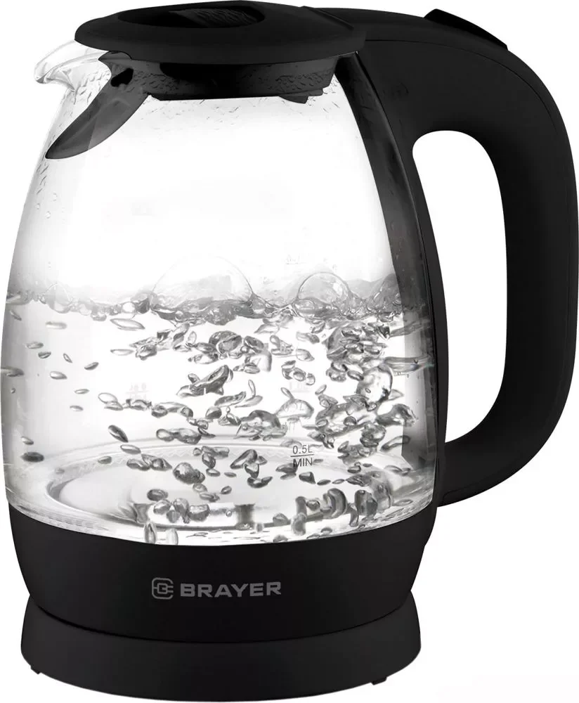 Эл,чайник BRAYER BR1026 (2200 Вт, 1,8 л, высокопроч.стекл, подсвет, автоот, моющ.фильтр)