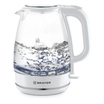 Эл,чайник BRAYER BR1030WH ,2200 Вт, 1,7 л, стекл.корп,автооткл.при.закип,подсвет