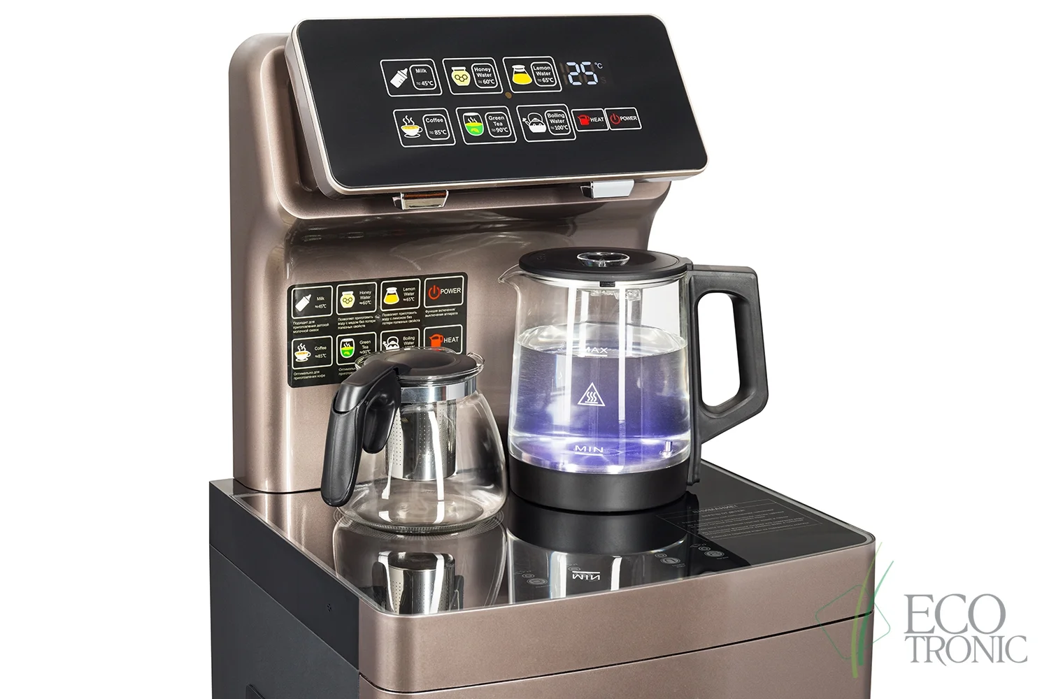 Кулер для воды Ecotronic TB15-LNR gold, с чайным столиком, напольный (ETK12595)