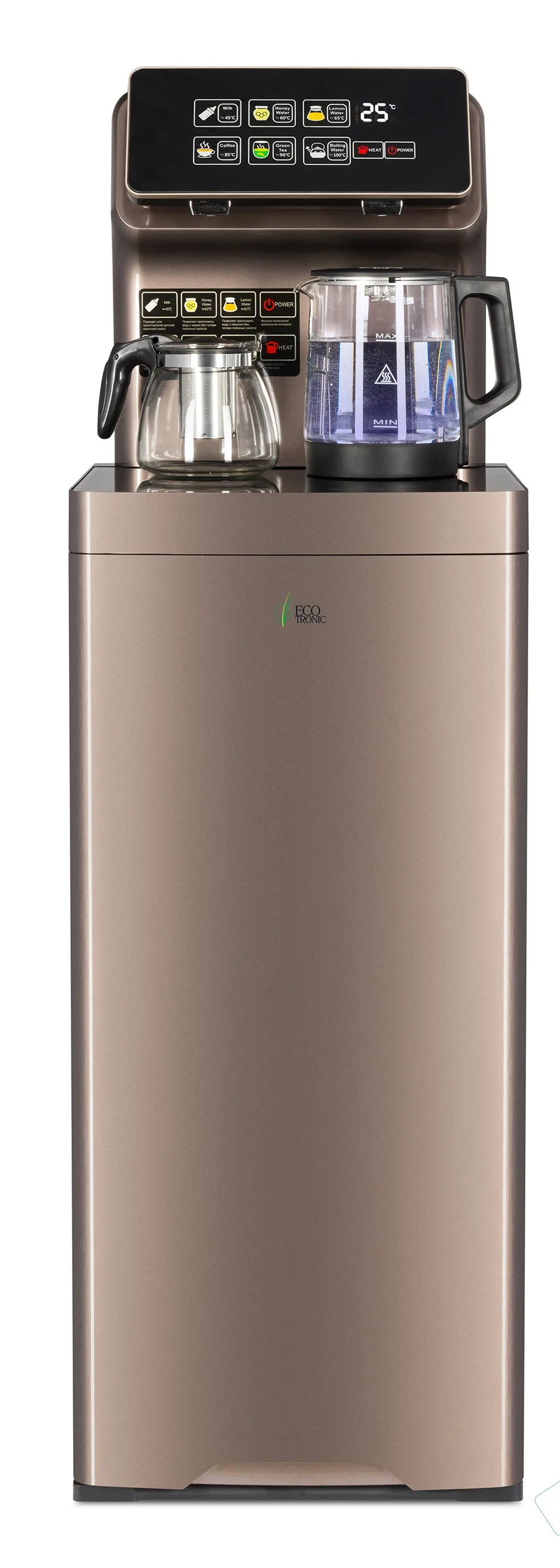 Кулер для воды Ecotronic TB15-LNR silver, с чайным столиком, напольный (ETK12597)