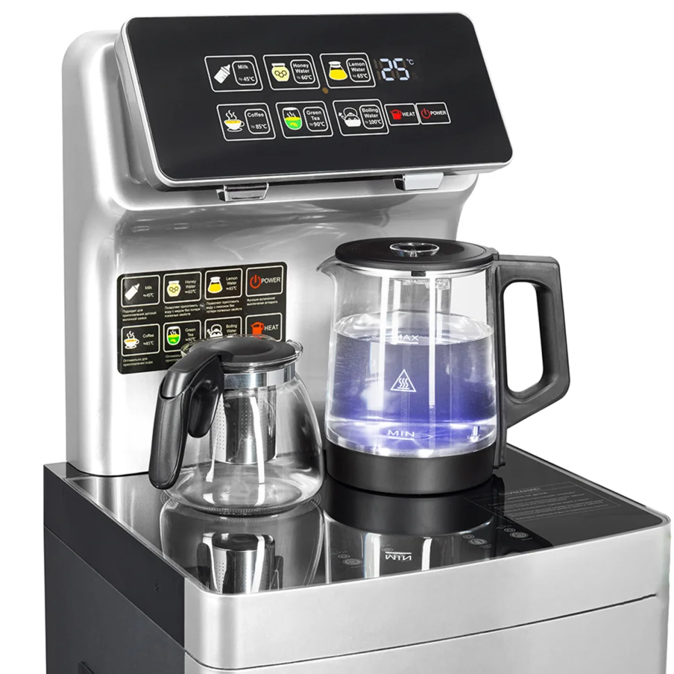 Кулер для воды Ecotronic TB15-LNR с чайным столиком, morandy gray, напольный (ETK12596)