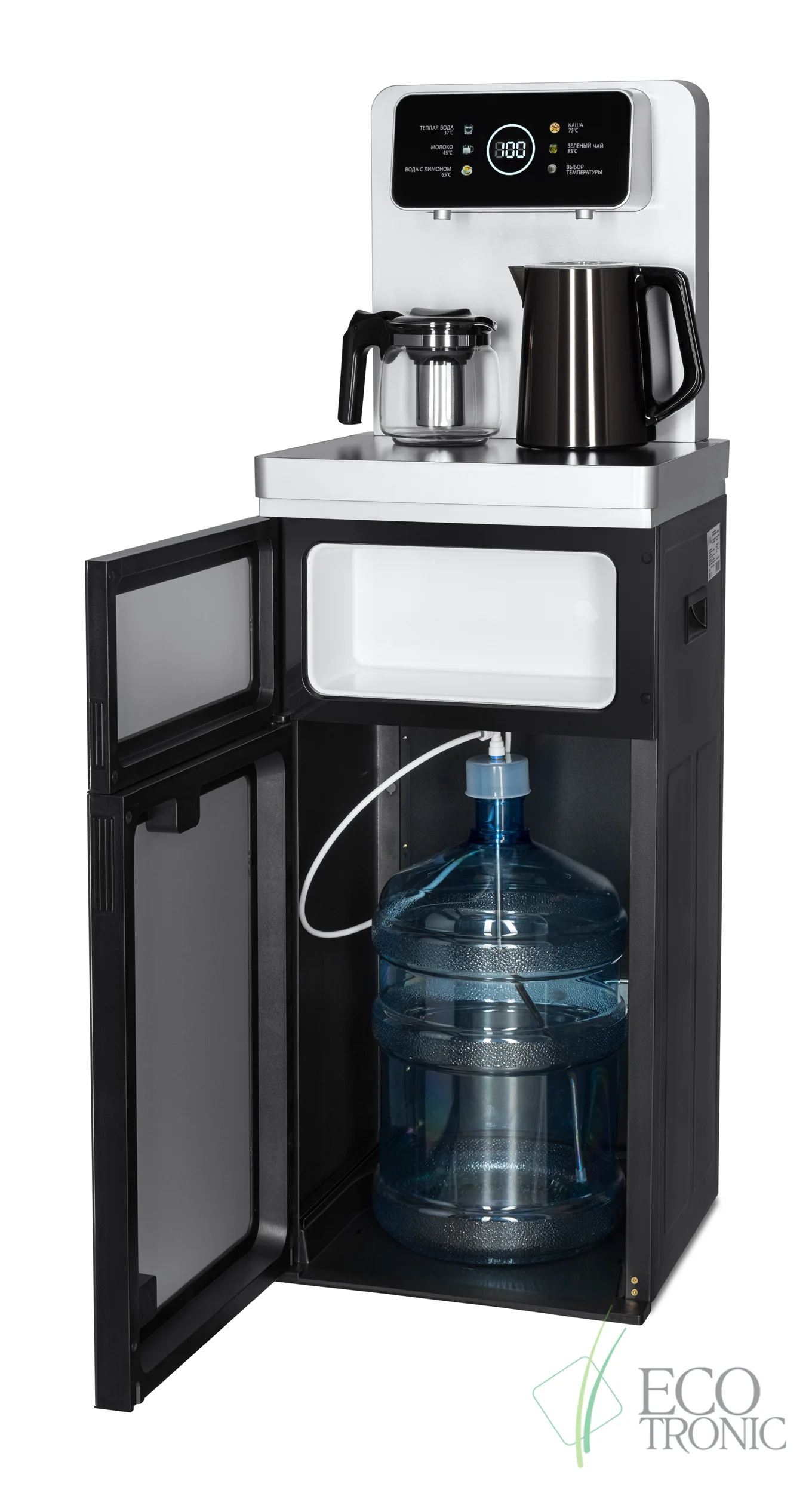 Кулер для воды Ecotronic TB19-LNR Arctic Grey, с чайным столиком, напольный (ETK12625)