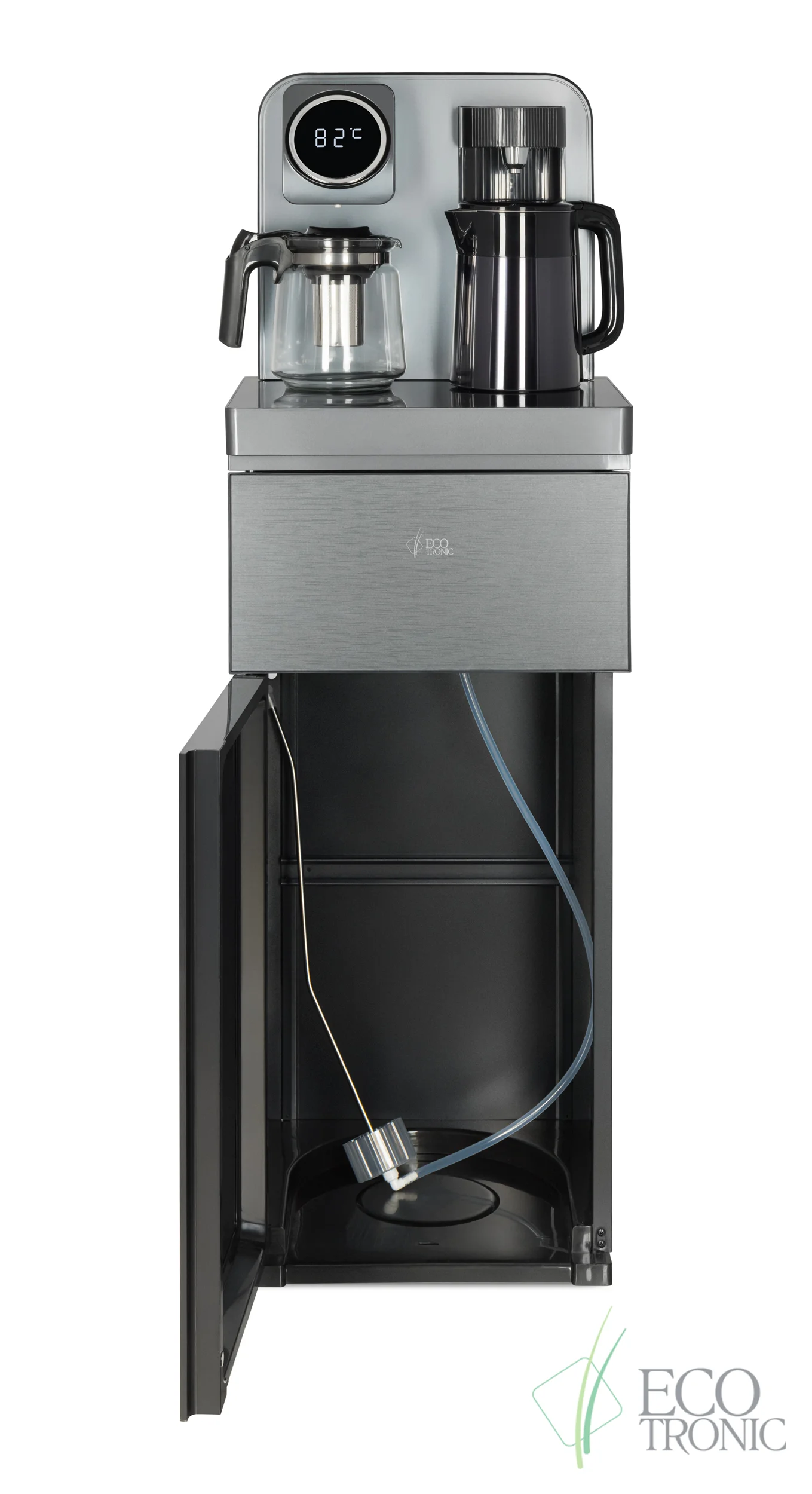 Кулер для воды Ecotronic TB20-LNR grey, с чайным столиком, напольный (ETK12616)