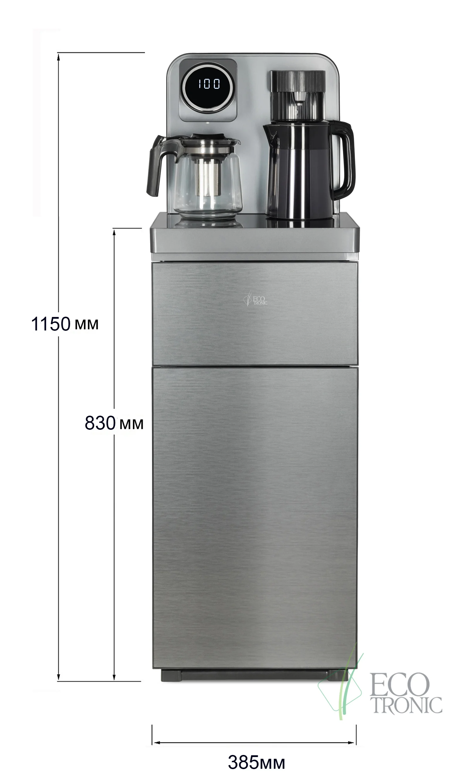 Кулер для воды Ecotronic TB24-LNR grey, с чайным столиком (ETK12617)