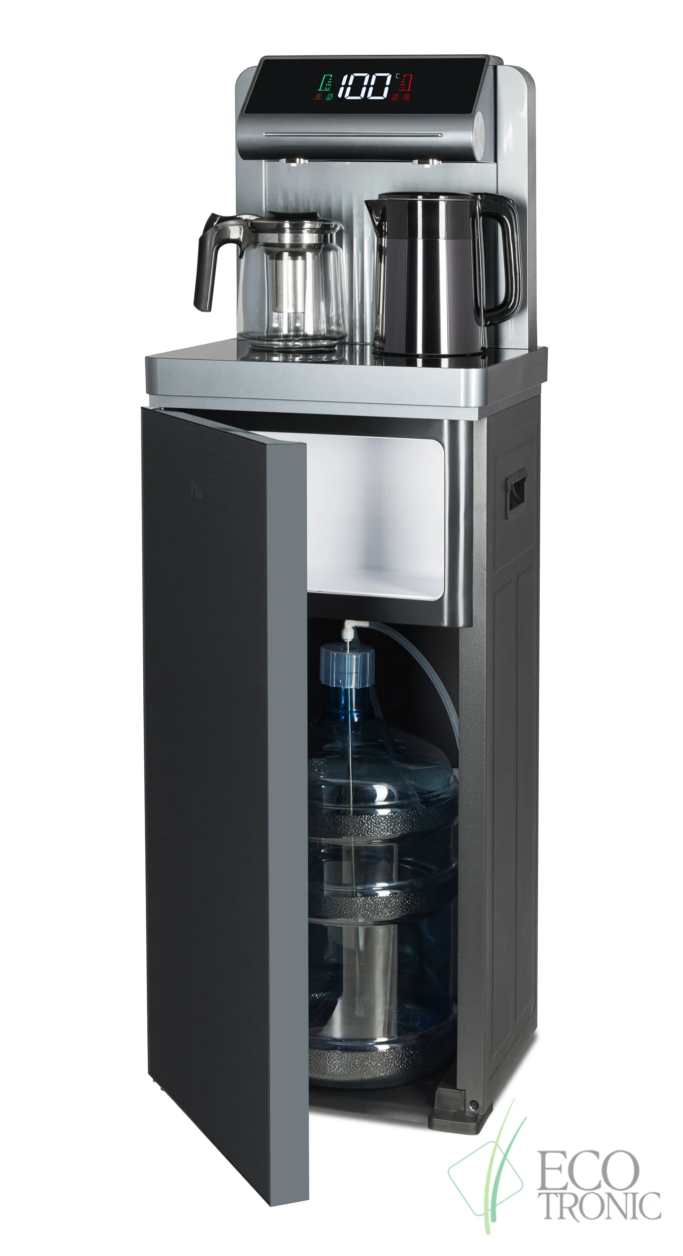 Кулер для воды Ecotronic TB24-LNR grey, с чайным столиком (ETK12617)