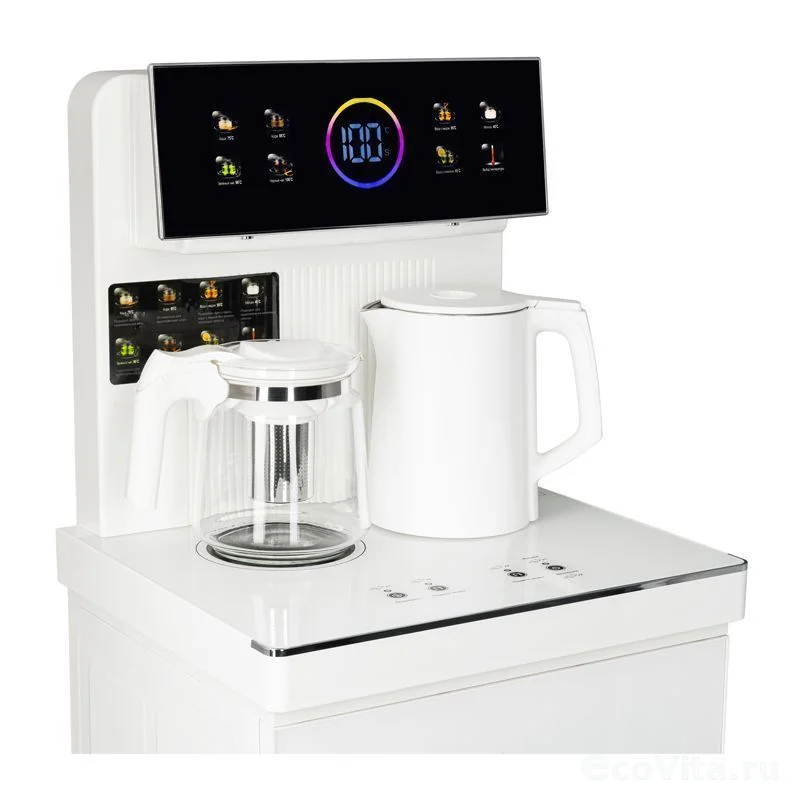 Кулер для воды Ecotronic TB25-LNR white, с чайным столиком, напольный (ETK12620)