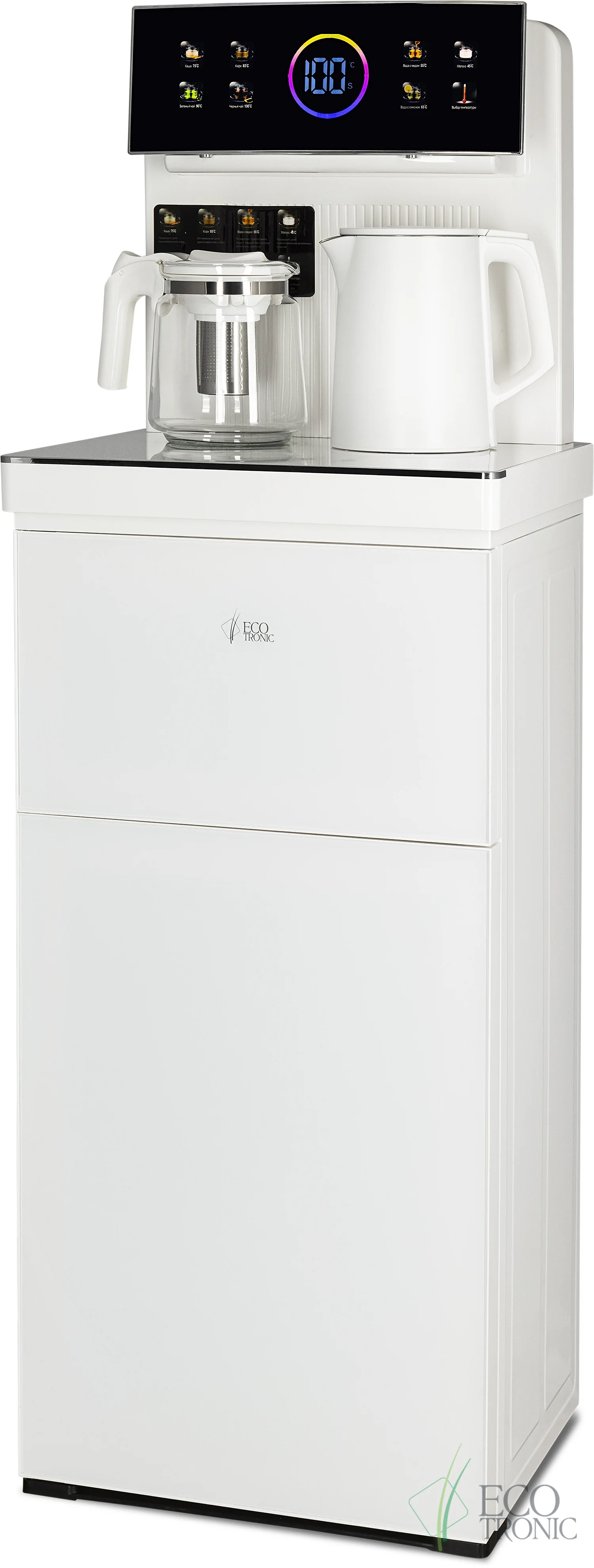 Кулер для воды Ecotronic TB25-LNR white, с чайным столиком, напольный (ETK12620)