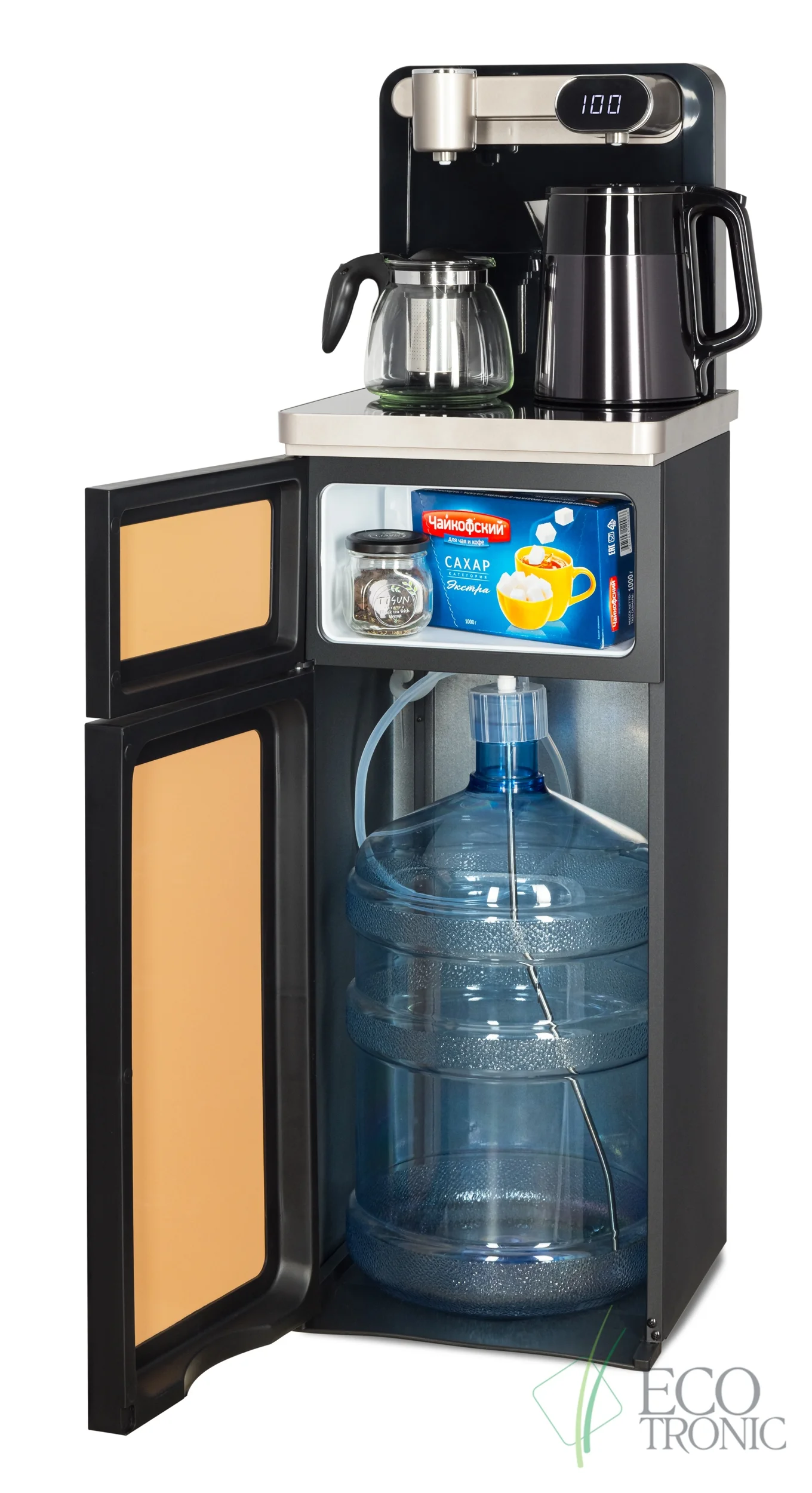 Кулер для воды Ecotronic TB40-LE gold, с чайным столиком, напольный (ETK12626)