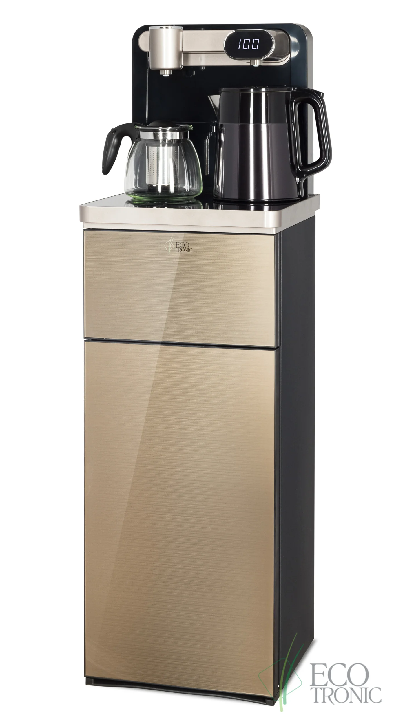 Кулер для воды Ecotronic TB40-LE gold, с чайным столиком, напольный (ETK12626)