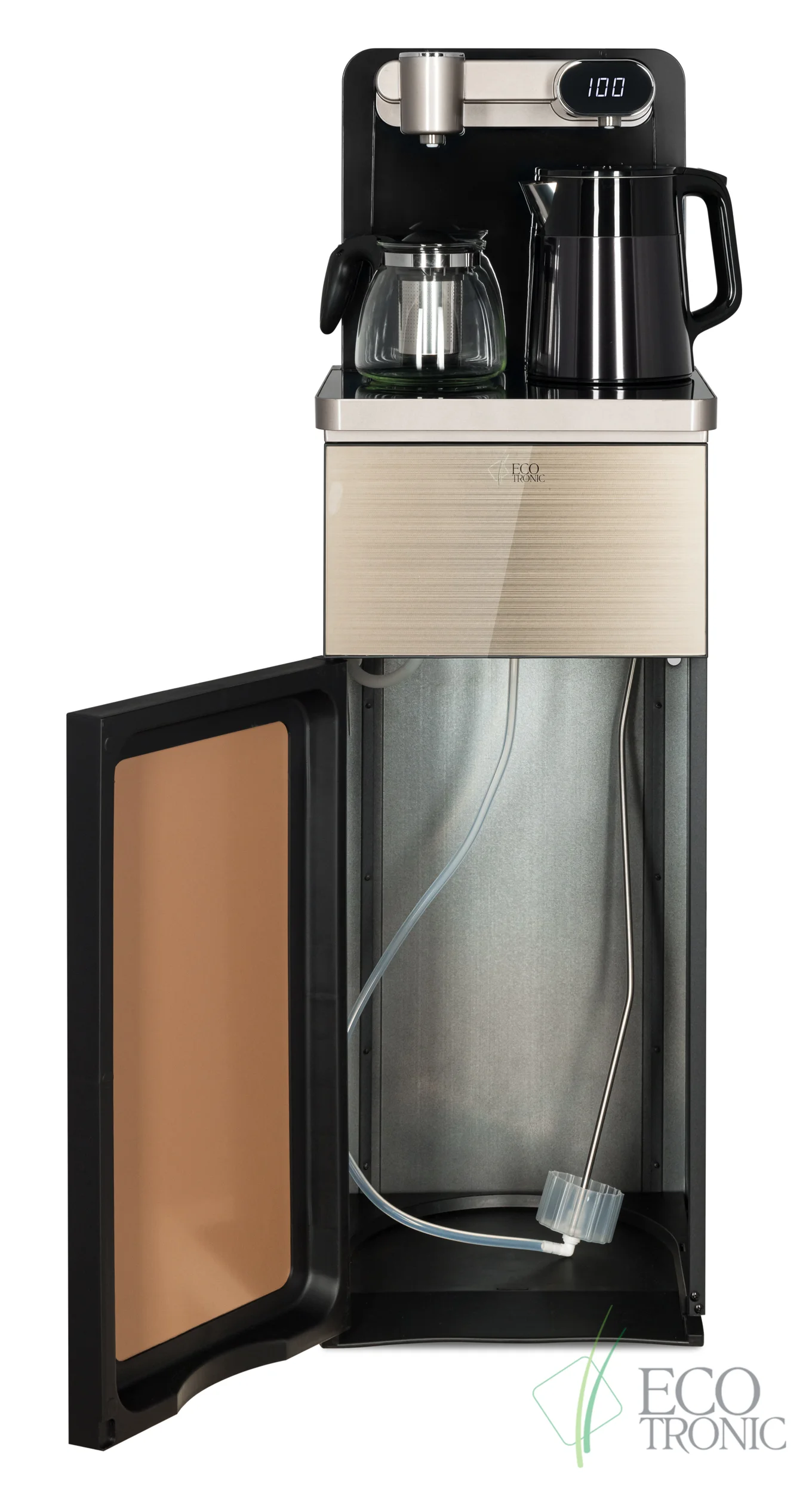 Кулер для воды Ecotronic TB40-LE gold, с чайным столиком, напольный (ETK12626)