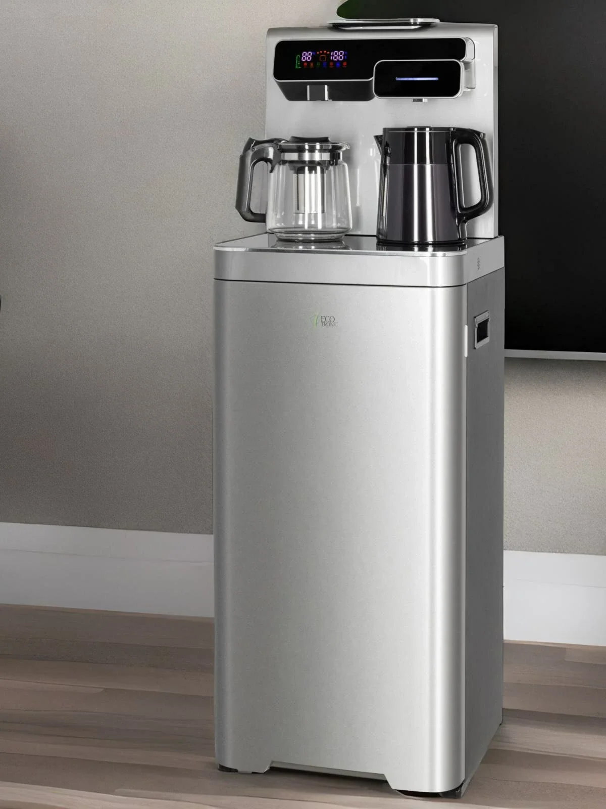 Кулер для воды Ecotronic TB44-LE silver, с чайным столиком, напольный (ETK12627)
