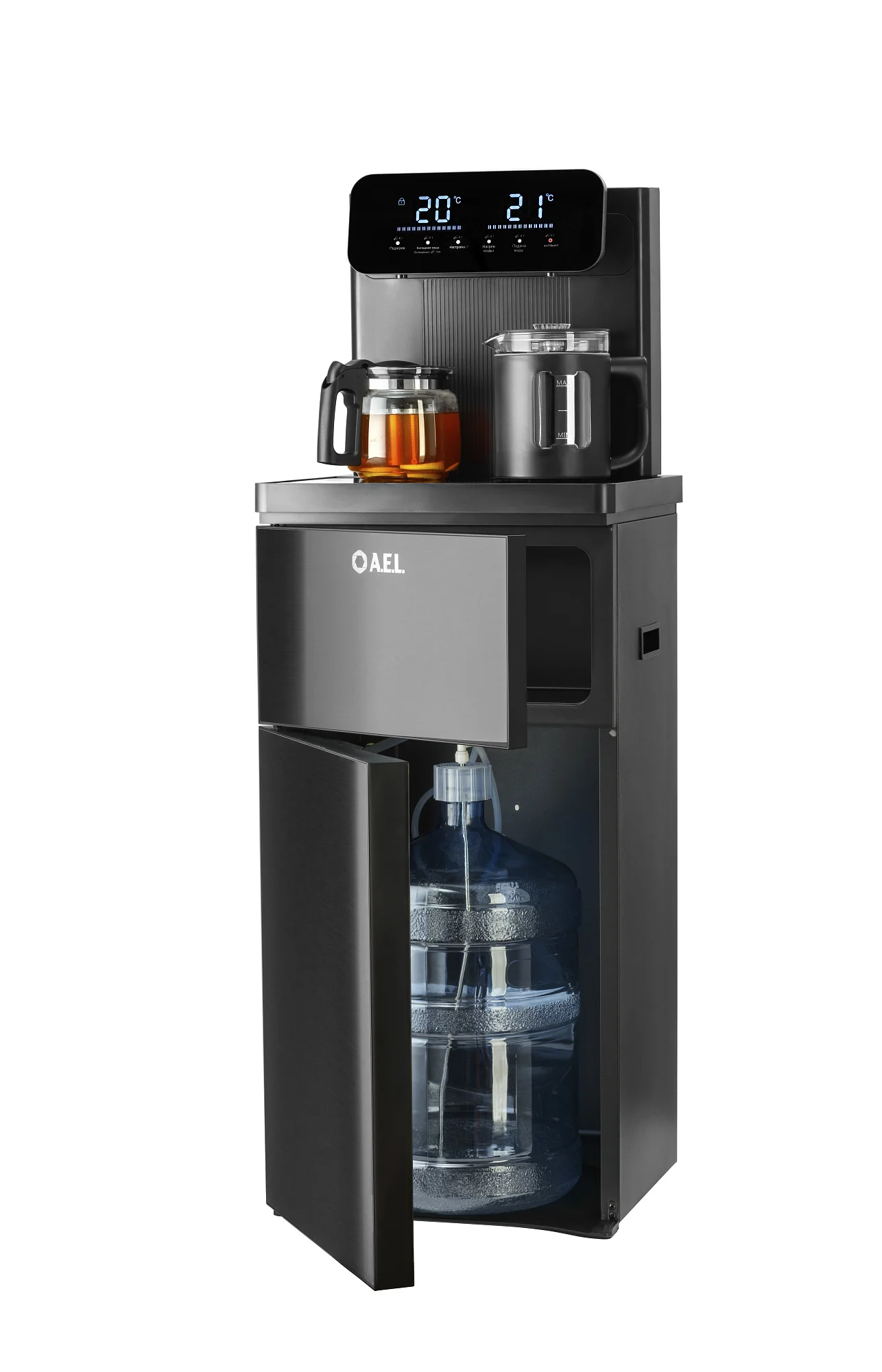 Кулер для воды Ecotronic TB45-LE graphite, с чайным столиком, напольный (ETK12628)