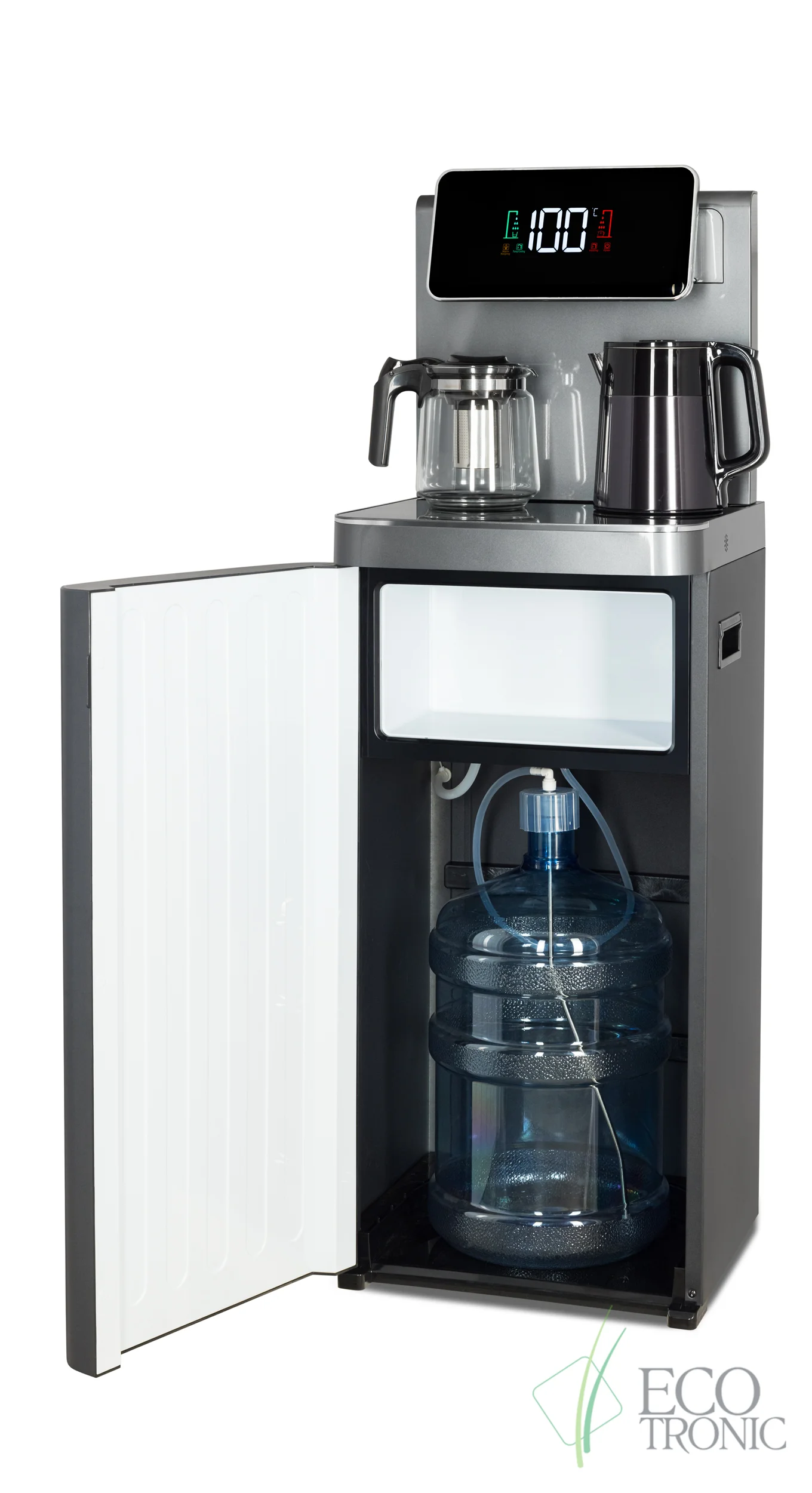 Кулер для воды Ecotronic TB45-LE graphite, с чайным столиком, напольный (ETK12628)
