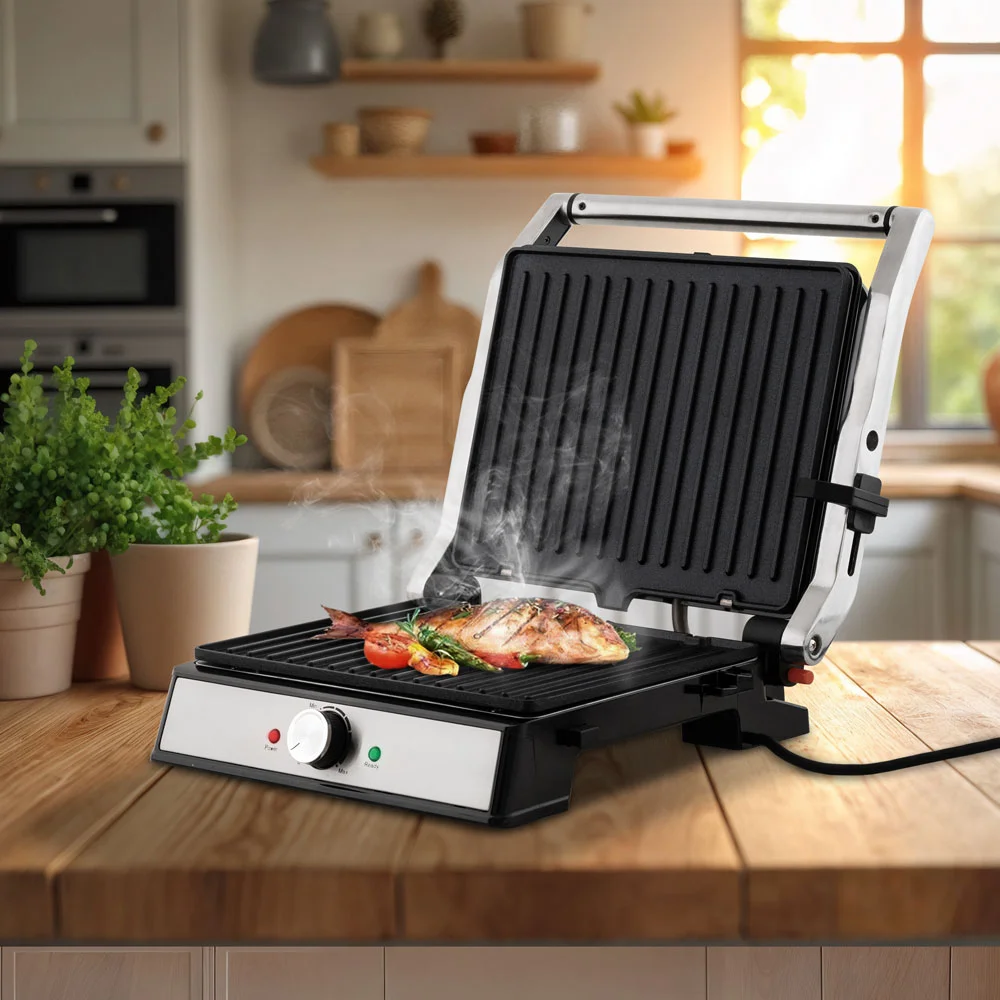 Гриль и шашлычница Endever Grillmaster-221 серебристый/черный
