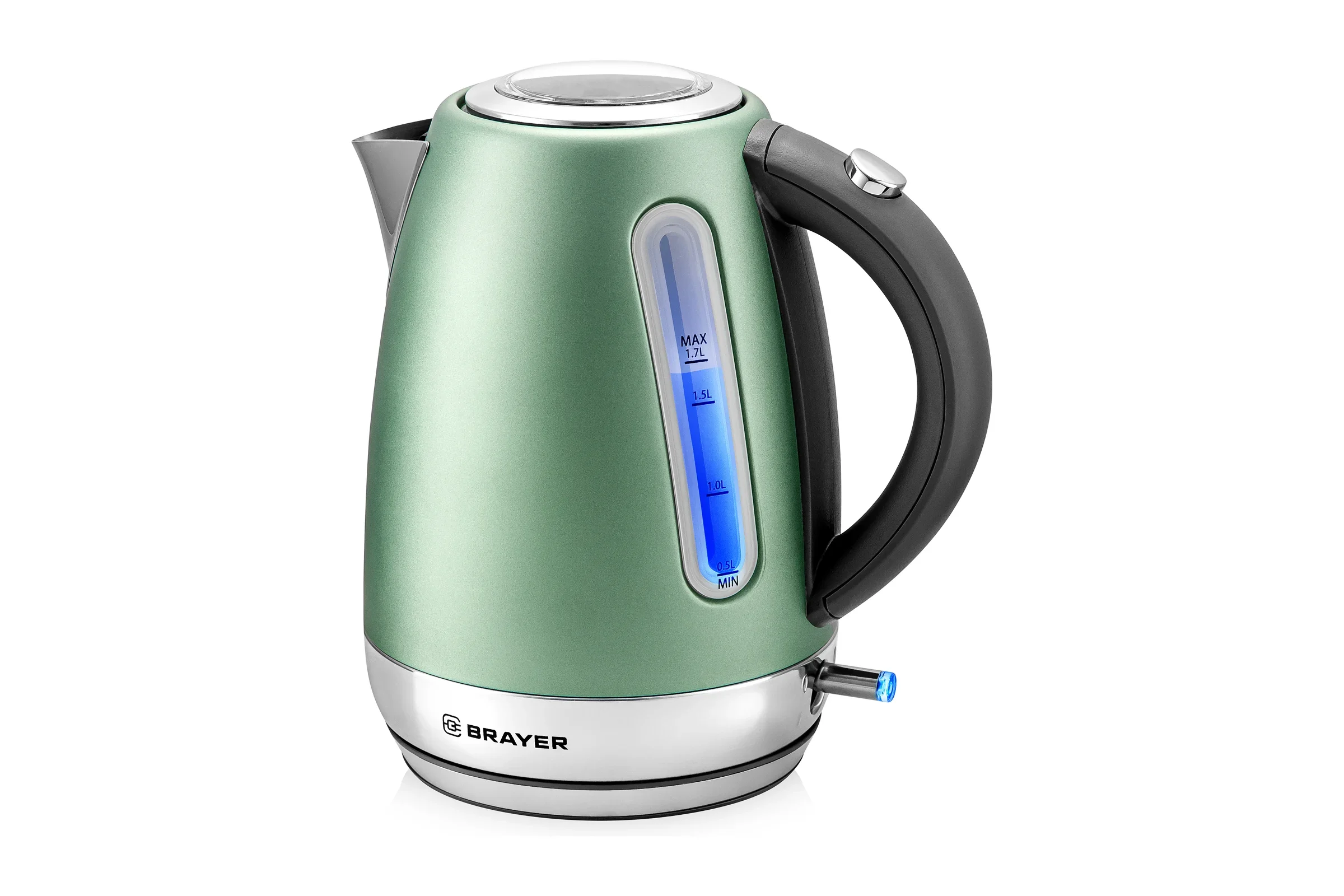 Чайник электрический BRAYER, 2200 Вт, 1,7 л, стальн.корп, VNQ by STRIX, автоотключ