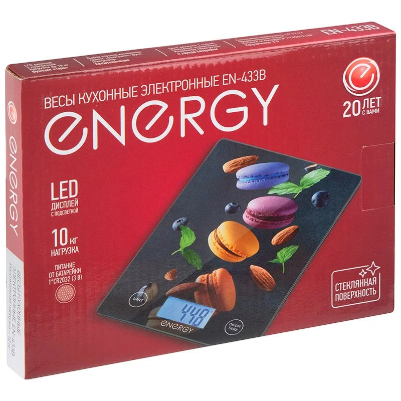 Весы кухонные, электр. ENERGY EN-433B, 10 кг, шаг 1г