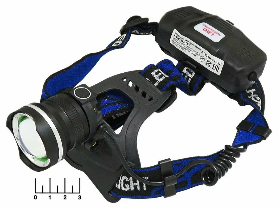 Фонарь налобный аккумуляторный UFR-005 red 7W, 150/ УФА004, 7Вт