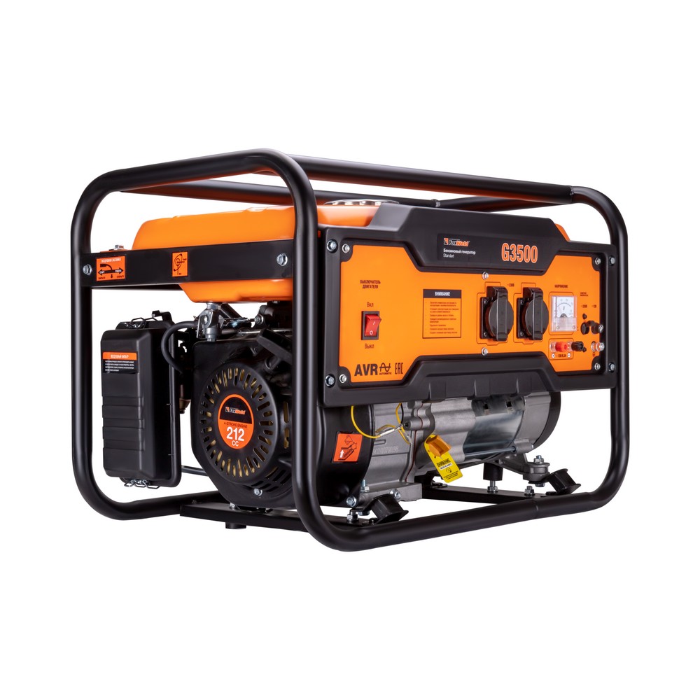Генератор бензиновый FoxWeld Standart G3500, 2.8/3кВт, ручной, синхронный, AVR, алюминий