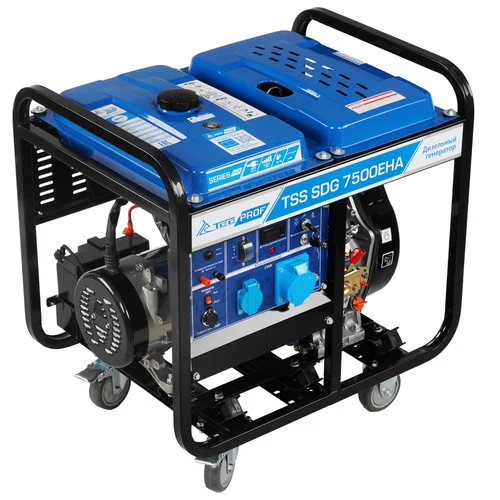 Генератор дизельный TSS SDG 7500EHA, 7/7.5кВт,15л/с, медь, Электростартер