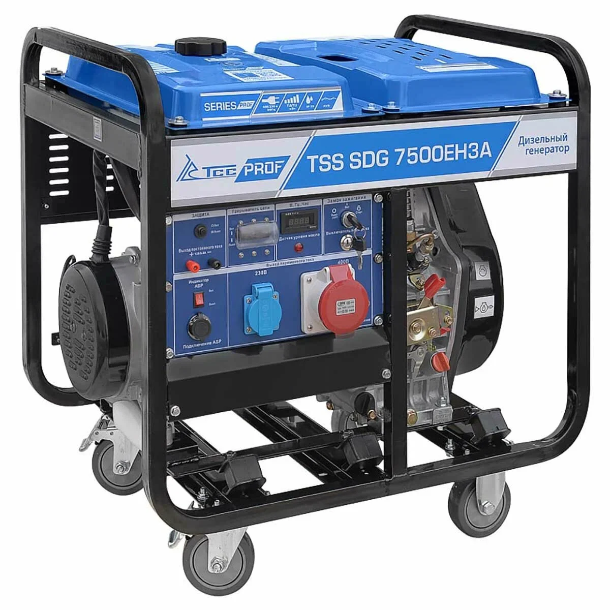 Генератор дизельный TSS SDG 7500EHA, 7/7.5кВт,15л/с, медь, Электростартер