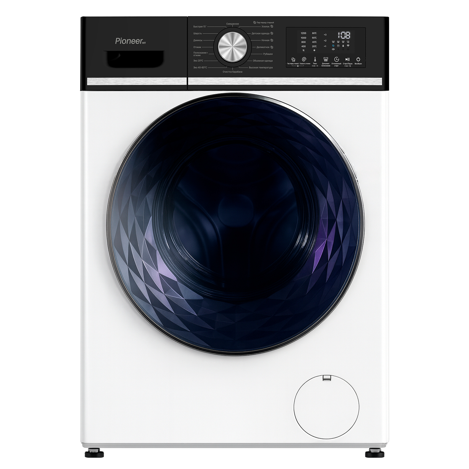 Стиральная машина Pioneer  WM-120702W_WH, белый, 7кг, 1200об/мин, 16 программ, LED — фото 1