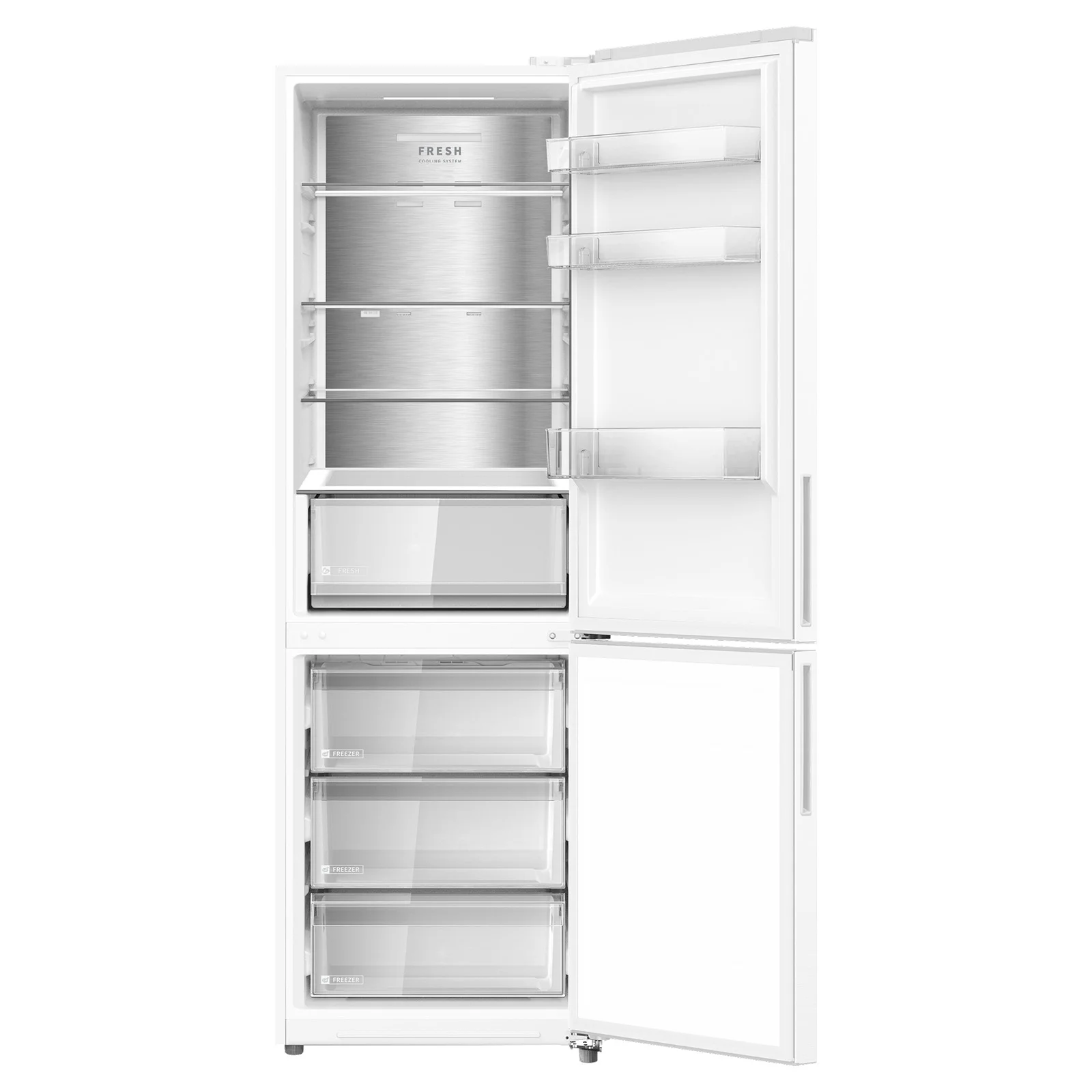 Холодильник двух кам нижн мороз Pioneer NRF-18600_IN, нерж сталь, 344л, 59,5x57x186см, завод Midea