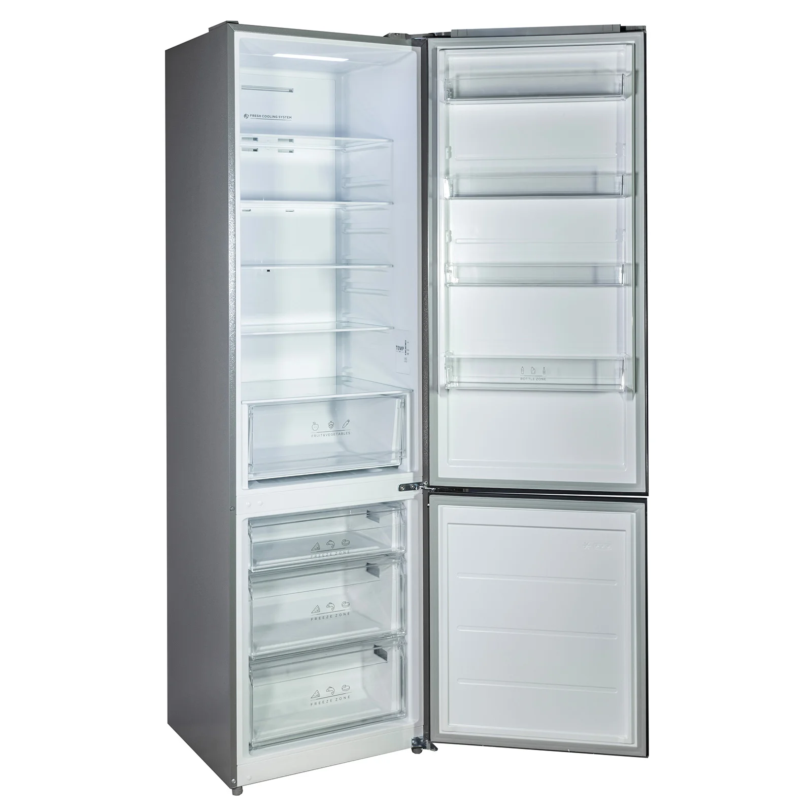 Холодильник двух кам нижн мороз Pioneer NRF-20100_WH, белый, 402л, 59,5x66x201см, 130Вт, завод Midea