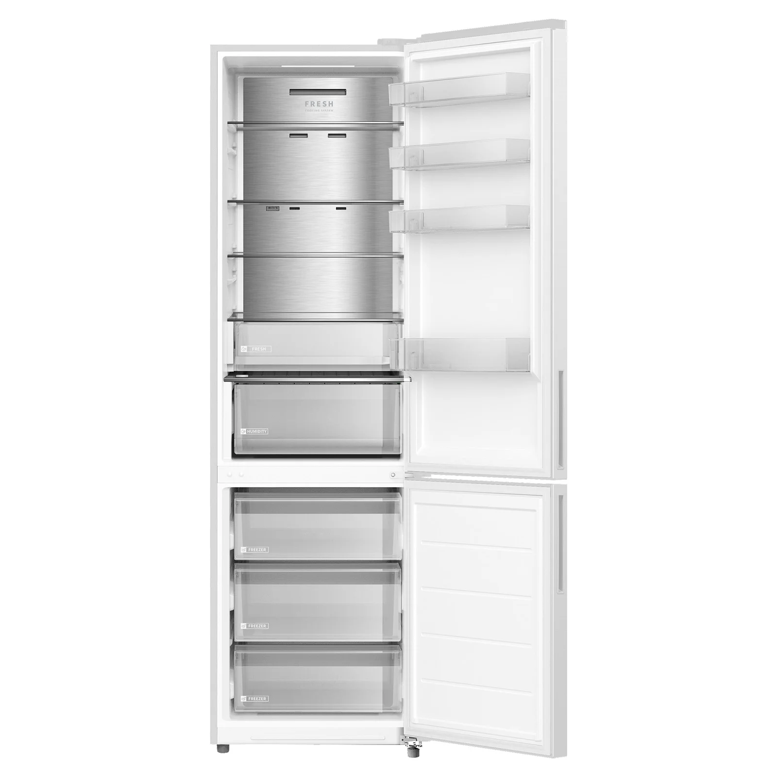 Холодильник двух кам нижн мороз Pioneer NRF-20D113MB, 59,5x66x201см,130Вт, бежевый, 402л завод Midea