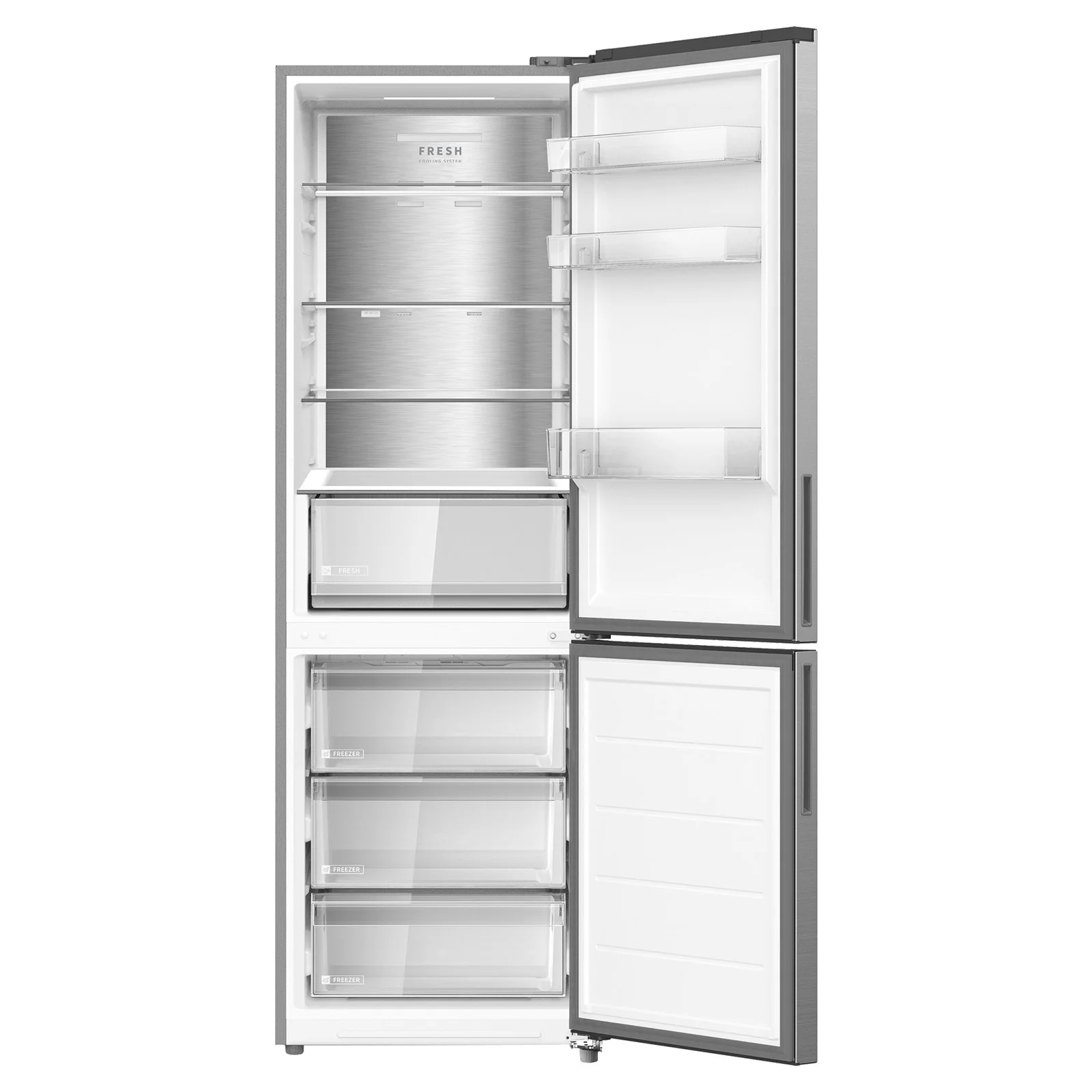 Холодильник двух кам нижн мороз Pioneer NRF-20D113MB, 59,5x66x201см,130Вт, бежевый, 402л завод Midea