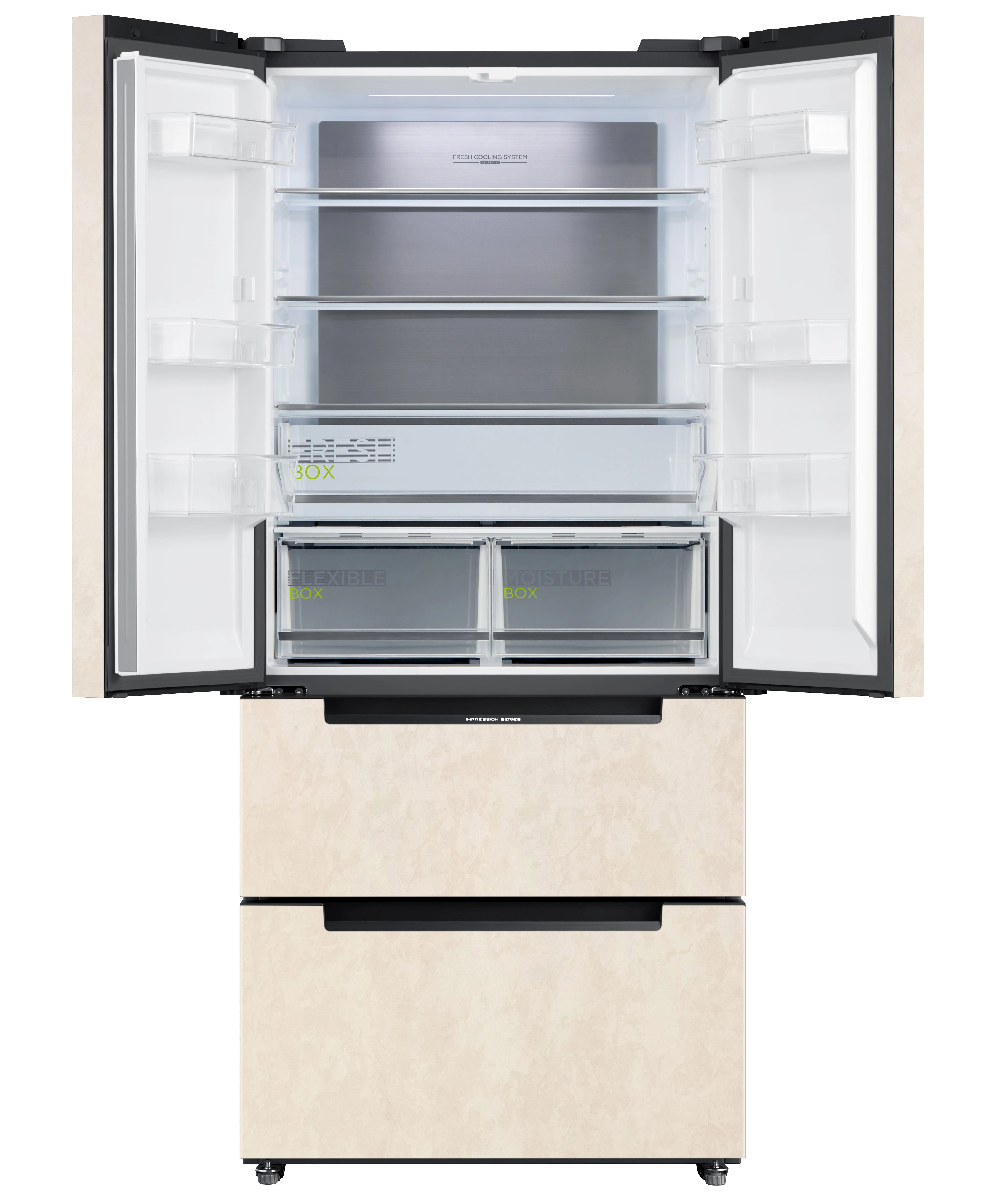 Холодильник двух кам нижн мороз Pioneer NRF-20D113MB, 59,5x66x201см,130Вт, бежевый, 402л завод Midea