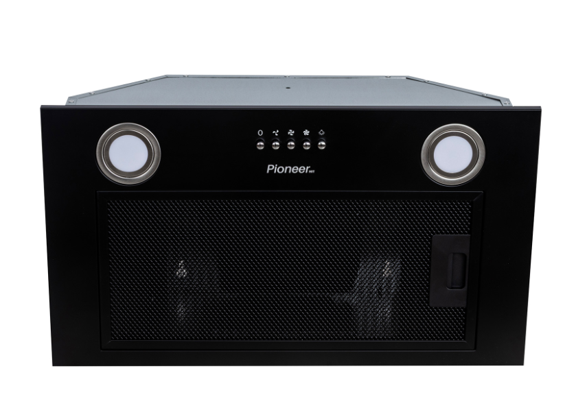 Вытяжка Pioneer HOB-5200BI_BL, 210м³/ч, 70Вт, 3 скорости 2 фильтра, + уголный, черный