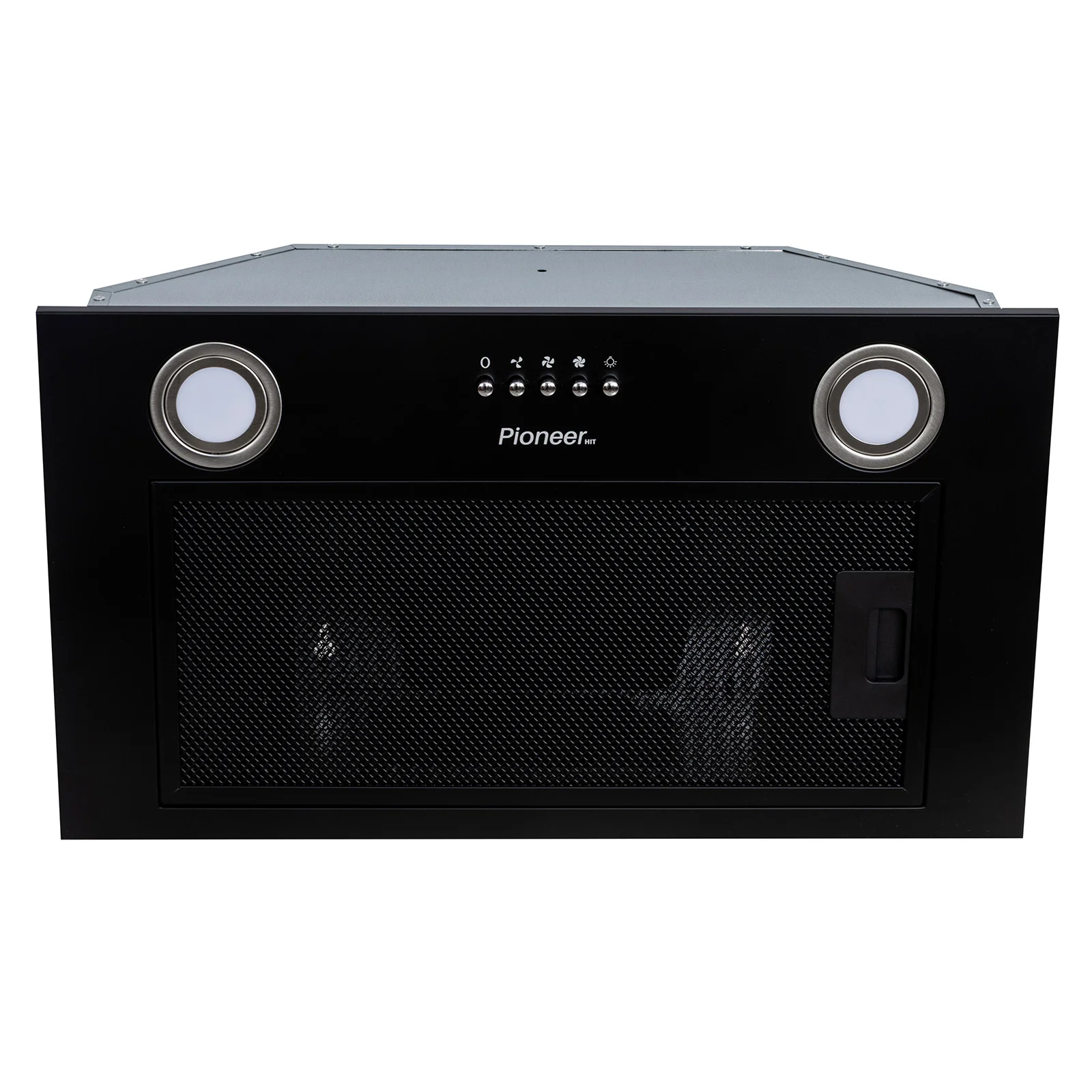 Вытяжка Pioneer HOB-5200BI_BL, 210м³/ч, 70Вт, 3 скорости 2 фильтра, + уголный, черный