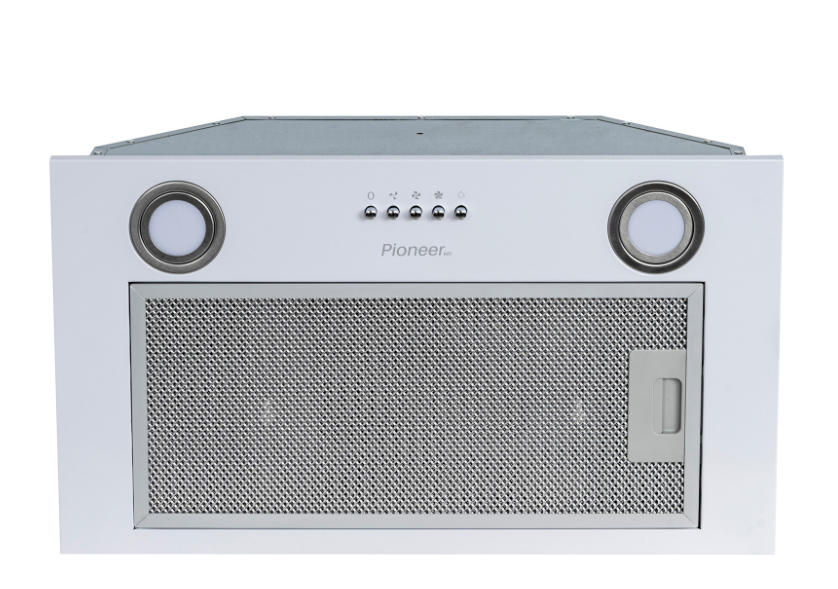 Вытяжка Pioneer HOB-5200BI_WH, 210м³/ч, 70Вт, 3 скорости 2 фильтра, + уголный, белый