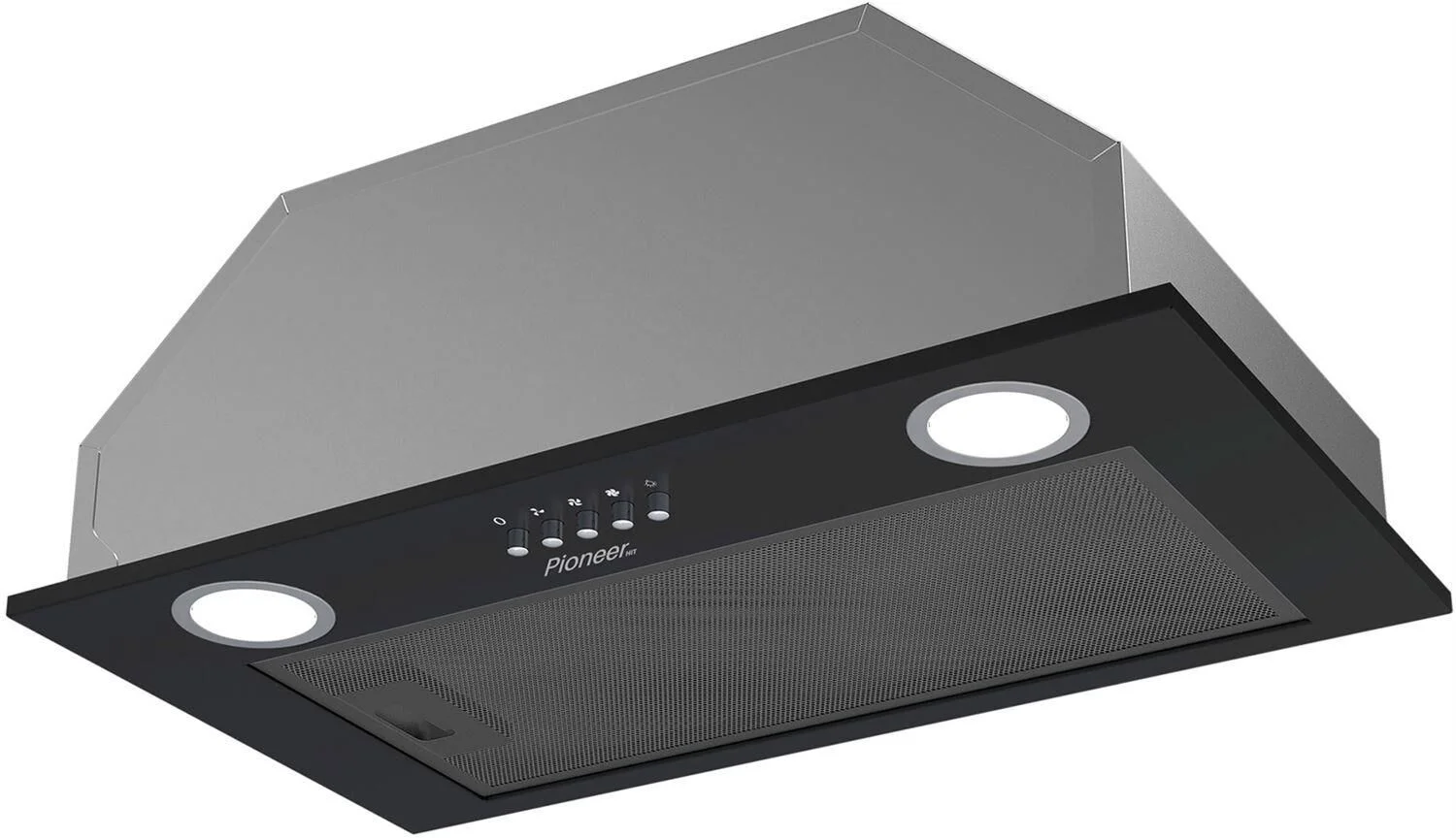 Вытяжка Pioneer HOB-5200BI_WH, 210м³/ч, 70Вт, 3 скорости 2 фильтра, + уголный, белый
